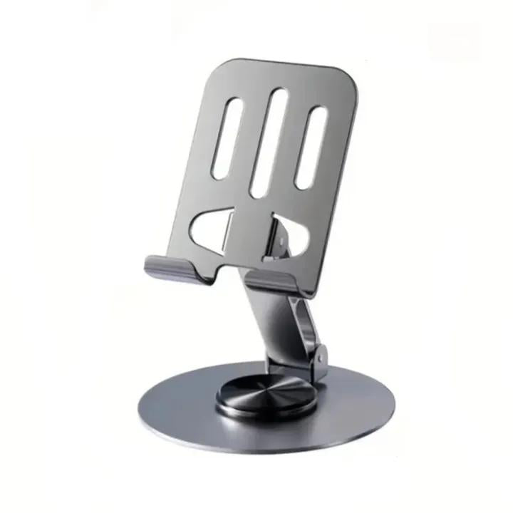 Foldable dual axis desktop phone holder for video calls and streaming