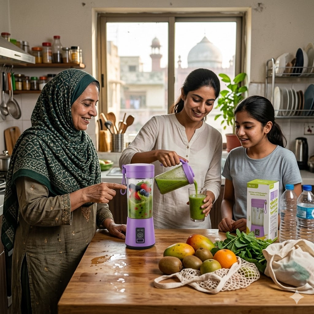 Portable Juicer Blender package content with USB charging cable
