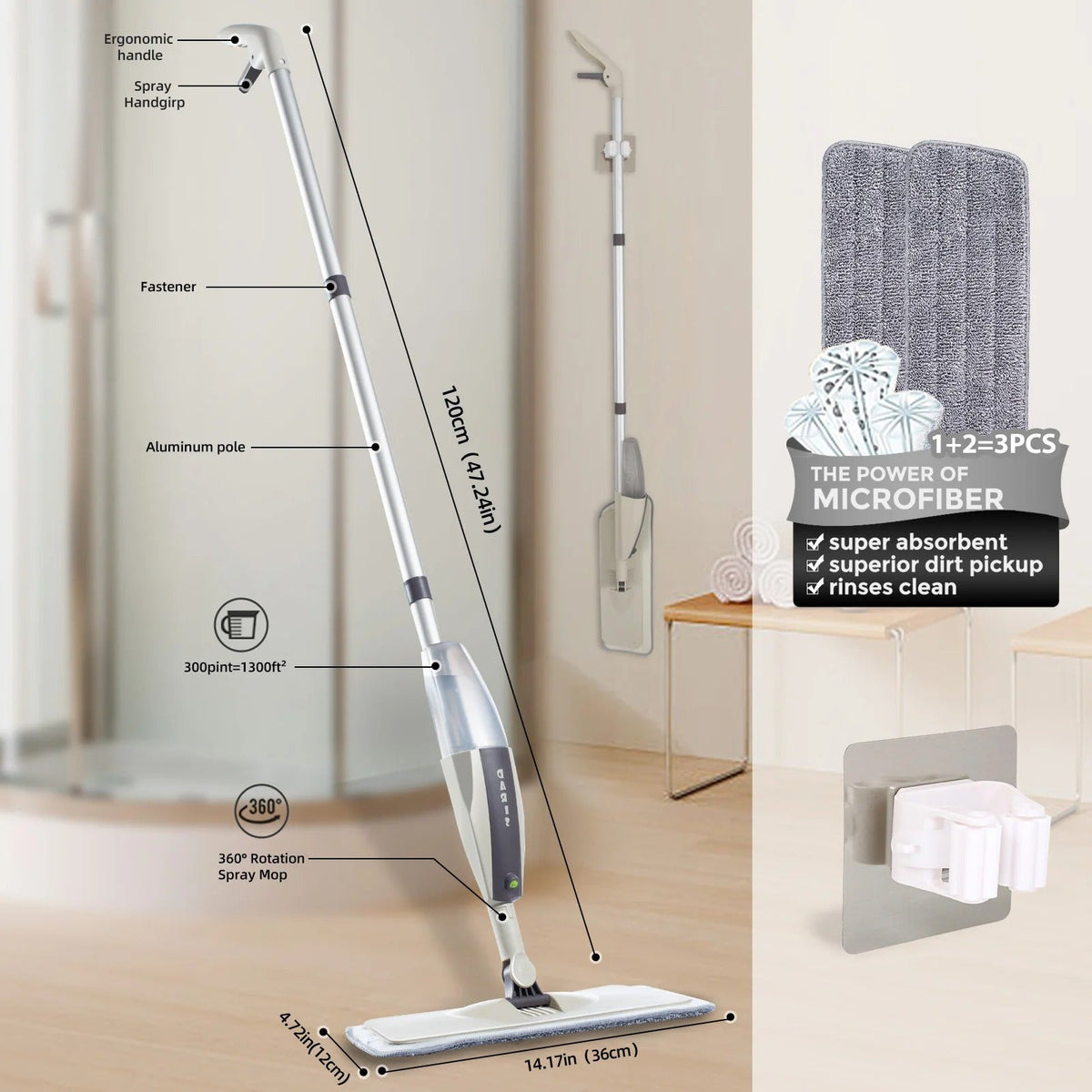 magic spray flat mop with refillable bottle arishba store