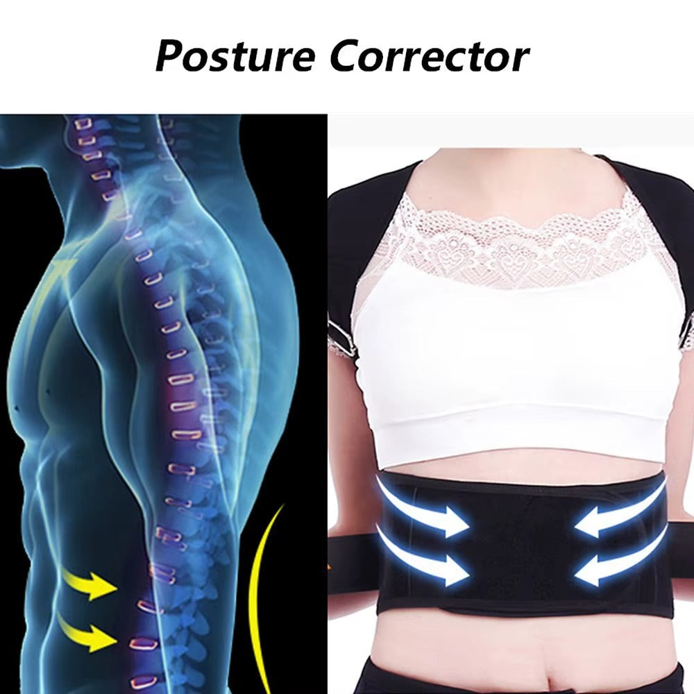 easy adjustable velcro strap posture corrector sizing guide