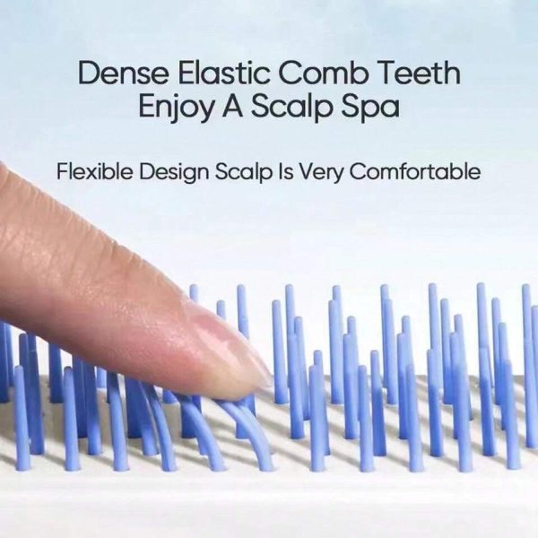soft round tip bristles scalp massage self cleaning hair brush