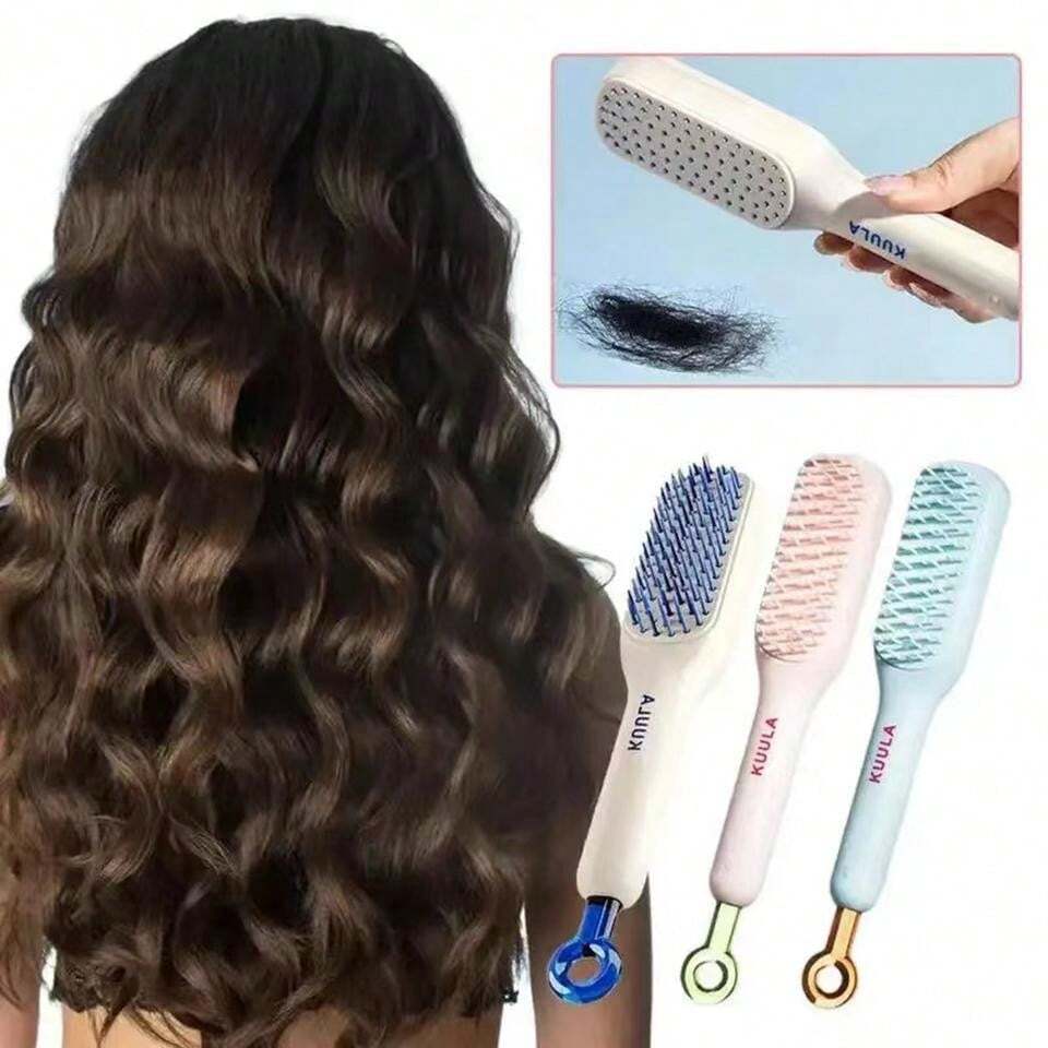 self cleaning hair comb random color box packaging pakistan