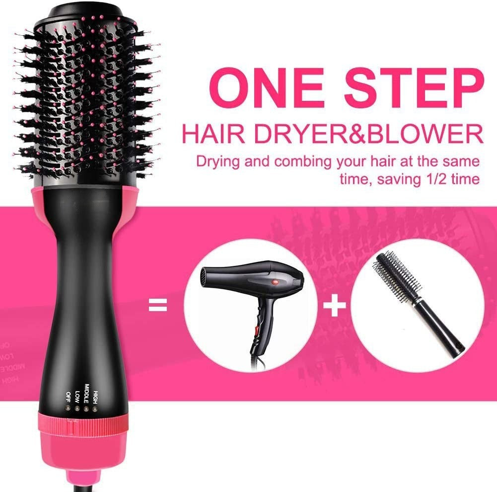 One Step Hair Dryer Blower function and feature details infographic
