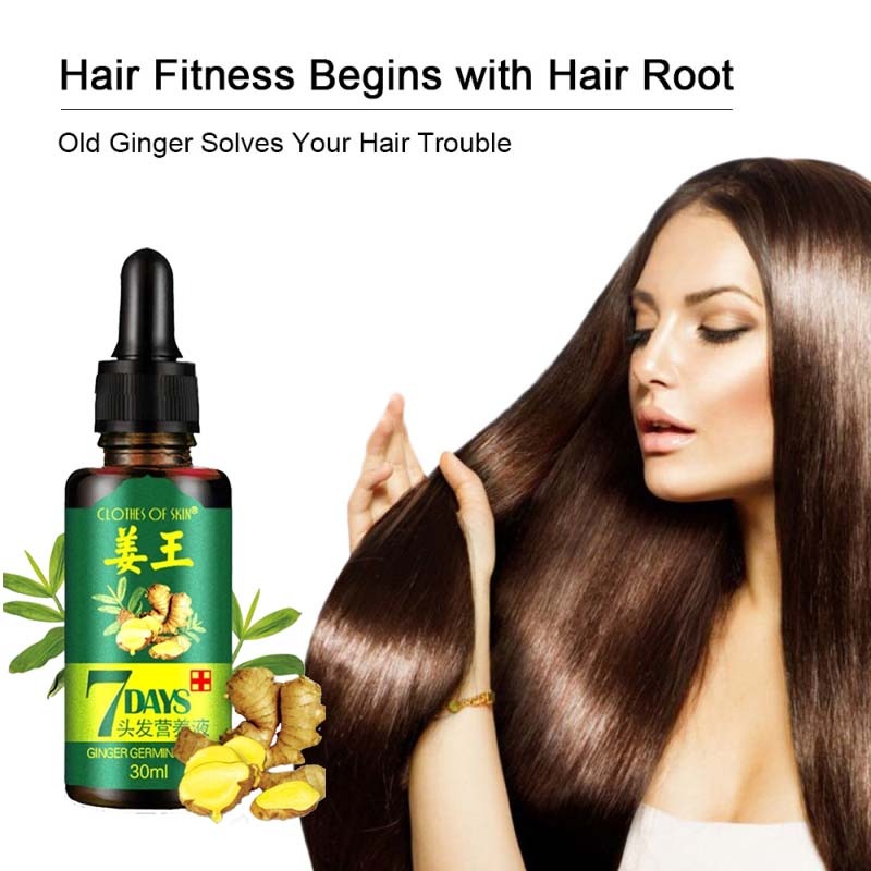 ginger extract hair regrow oil bottle with dropper packaging
