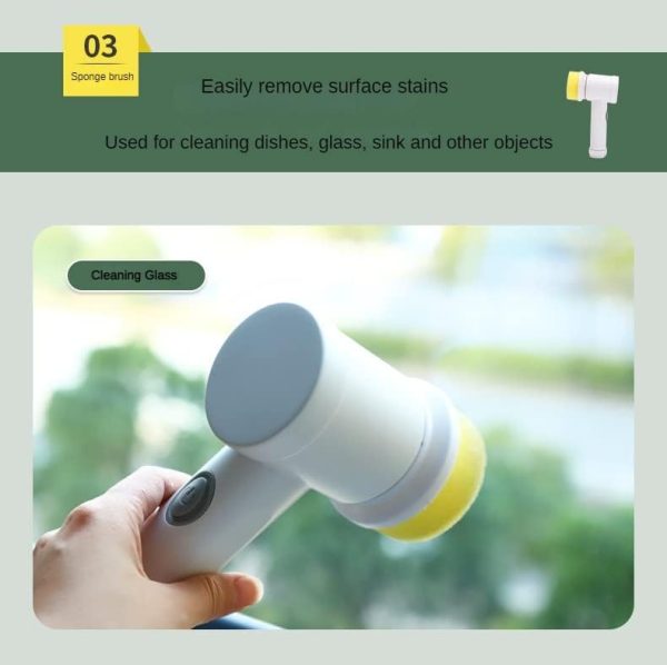 wireless magic brush with nylon sponge and polishing heads