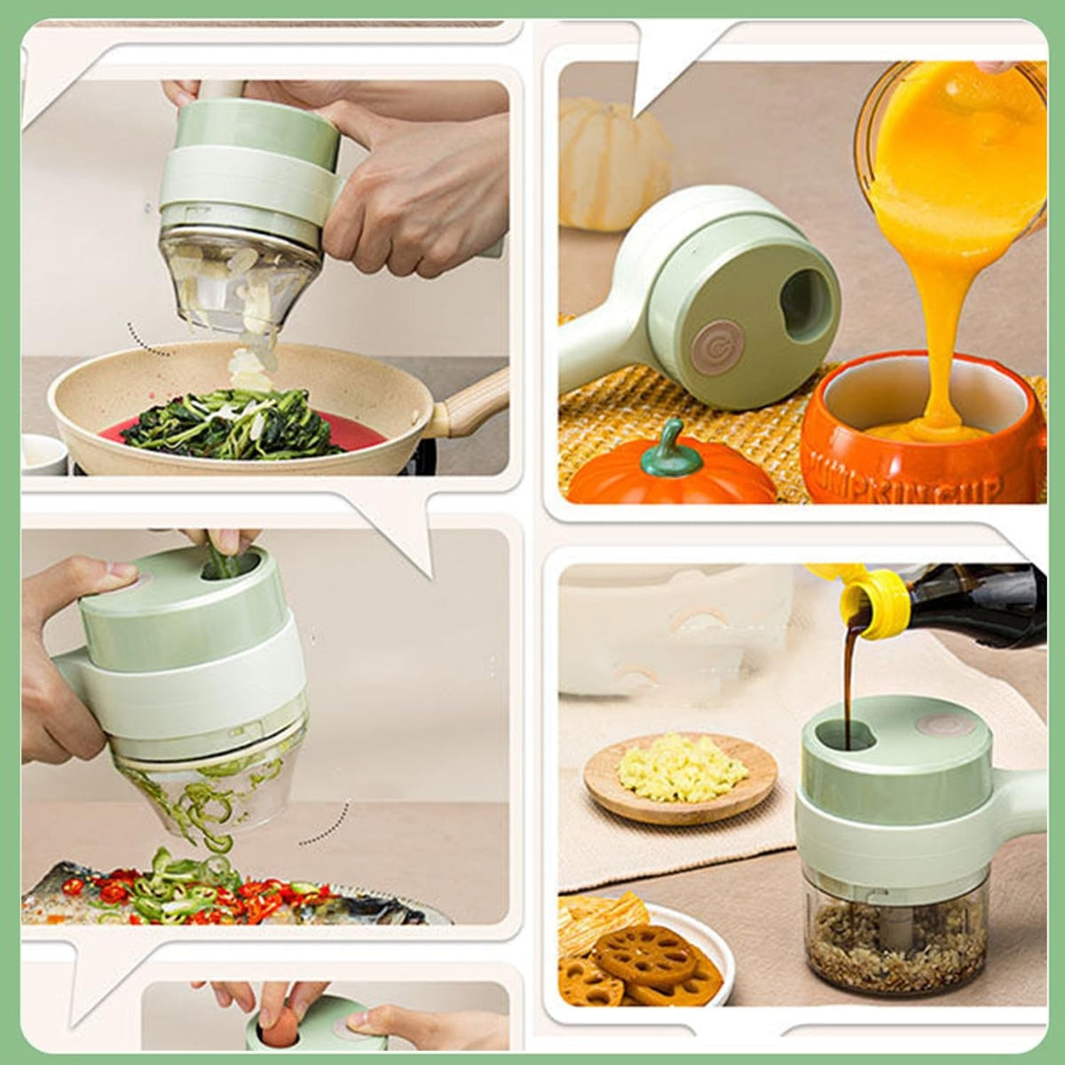 Portable Electric Food Chopper and Garlic Slicer for Kitchen