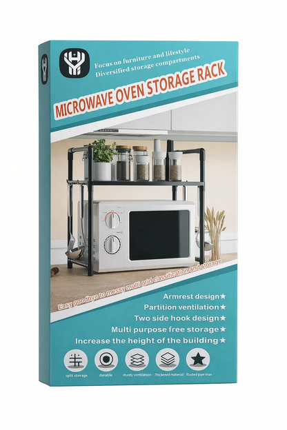 Modern kitchen storage rack organizer for microwave and utensils ARISHBA Pakistan