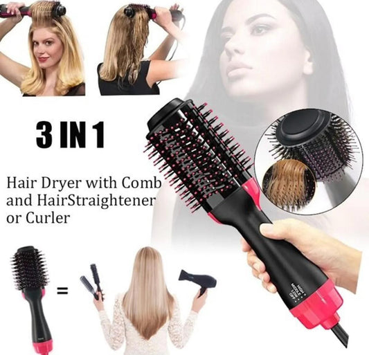 3-in-1 Hair Dryer Brush Straightener and Curler Comb main product view - ARISHBA Store