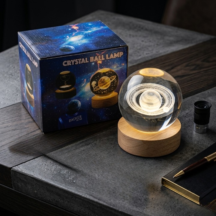USB powered crystal ball night light for home decoration