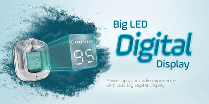Digital display with LED big digital display on a blue background