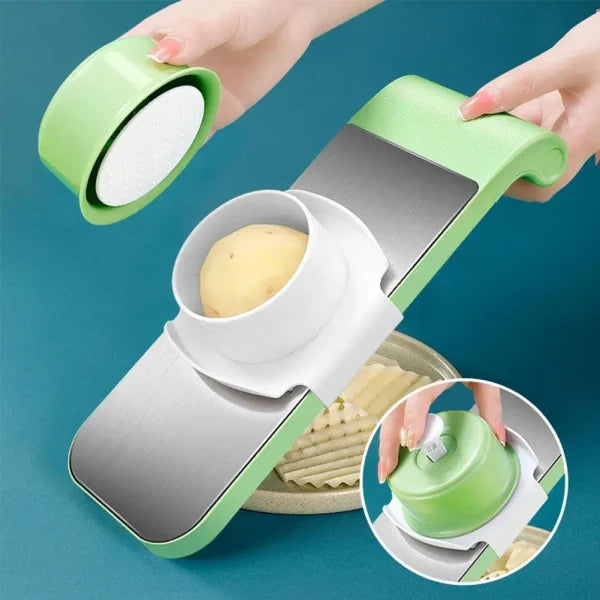 stainless steel blades vegetable slicer and grater close up