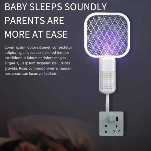 rechargeable mosquito racket with high voltage protective mesh