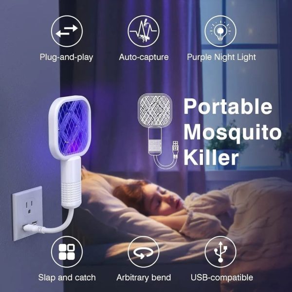 2 in 1 electric mosquito bat standing uv light trap mode