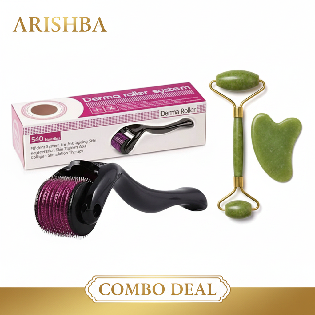 ARISHBA Combo Deal — Derma Roller + Jade Roller
