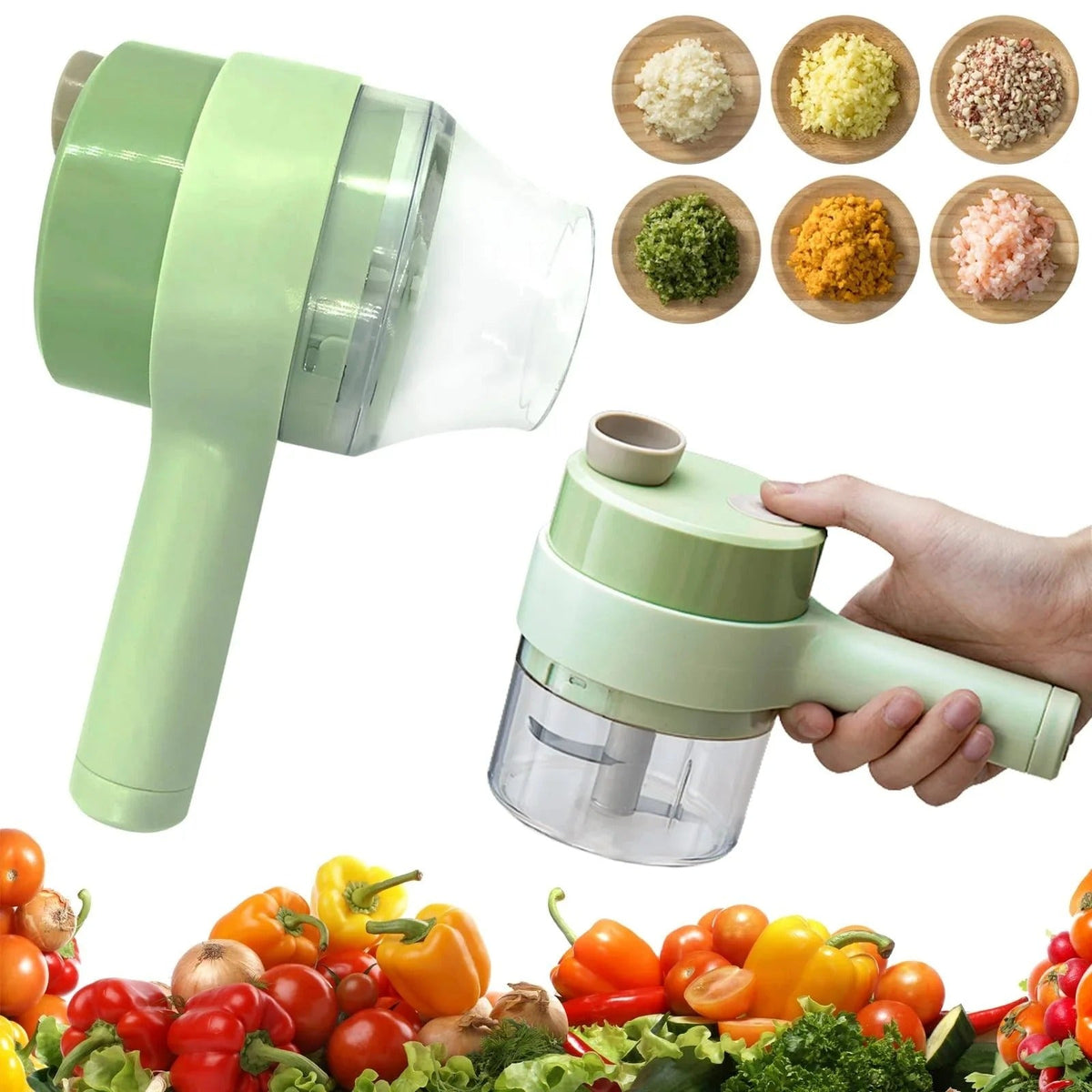 Handheld Electric Vegetable Cutter with USB Charger Cable