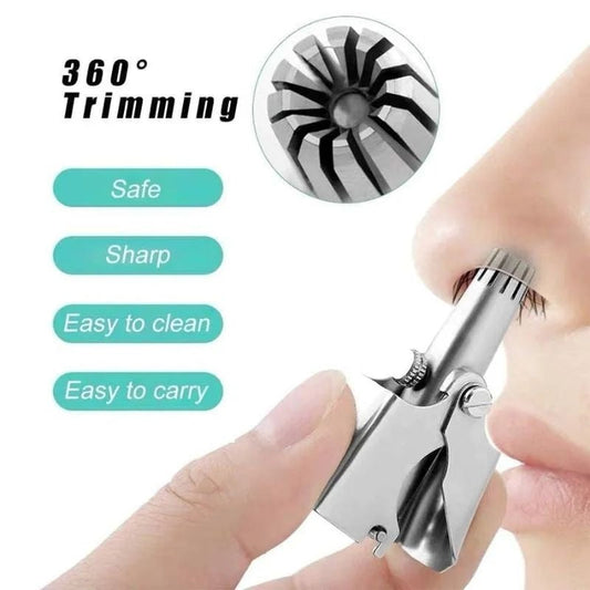 Stainless Steel Manual Nose Hair Trimmer with drawstring pouch ARISHBA Store