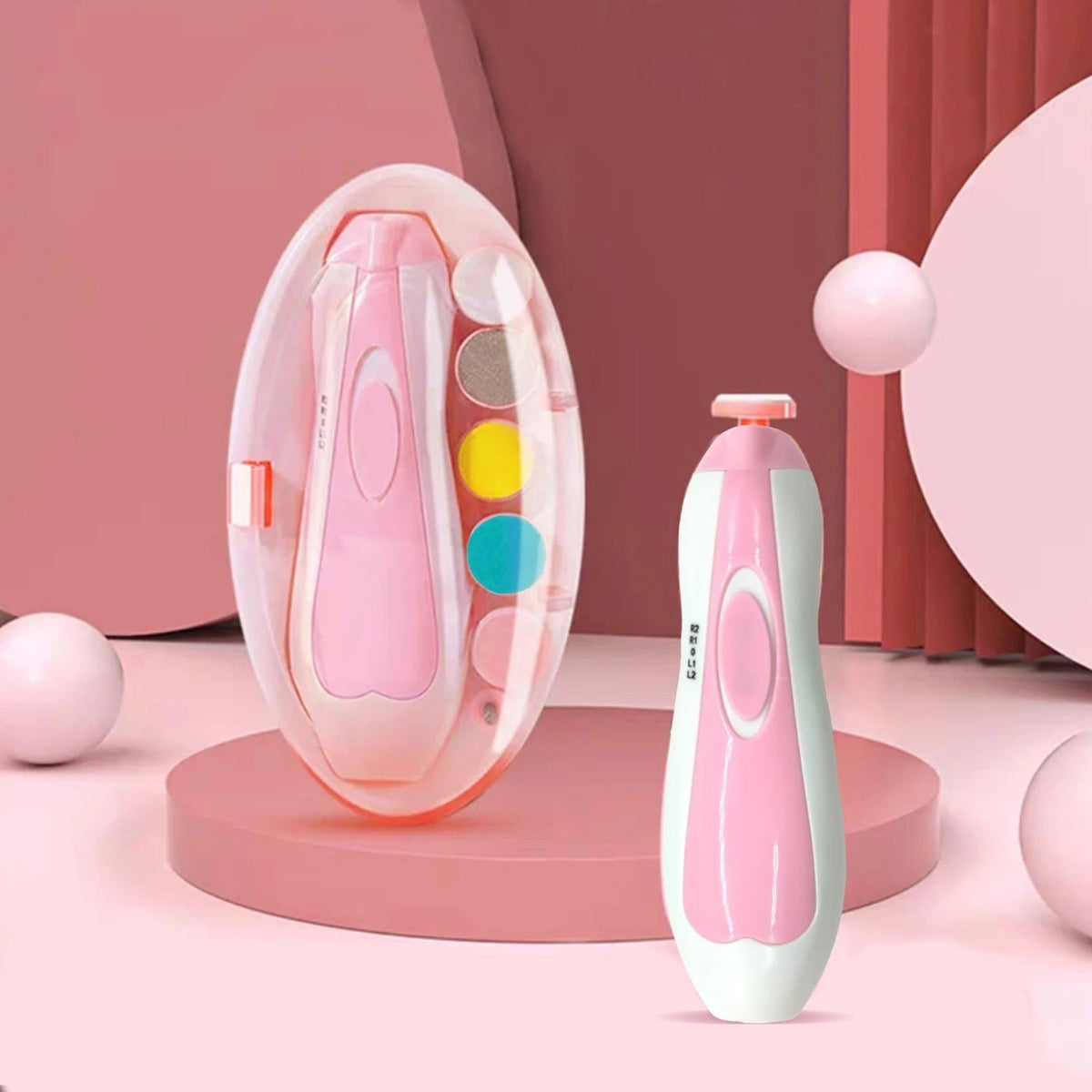 electric baby nail clipper pink color design for newborn care