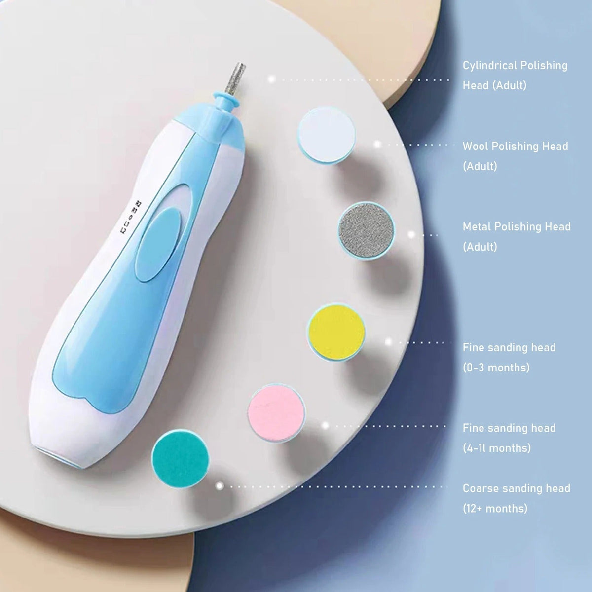 electric baby nail trimmer blue color kit for infants and toddlers