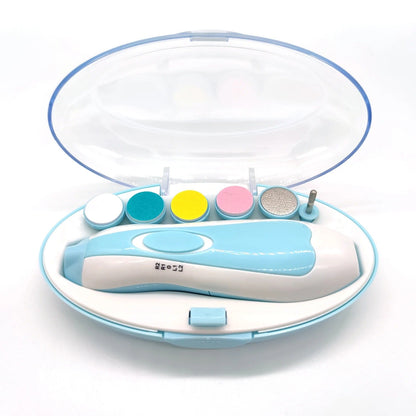 portable blue baby nail trimmer kit with interchangeable pads