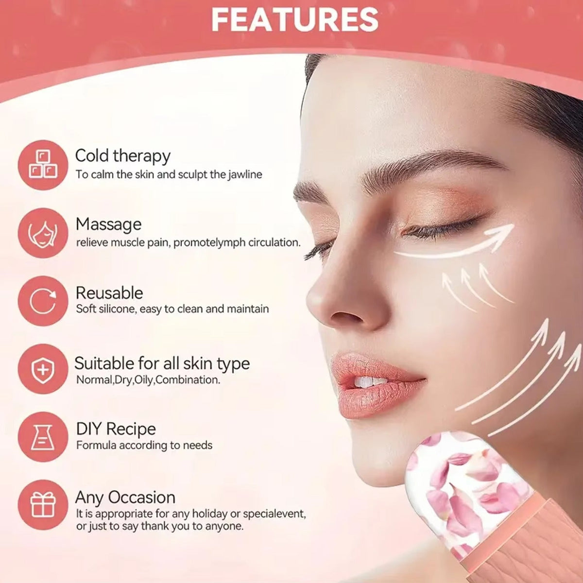silicone ice cube facial roller random color box packaging pakistan