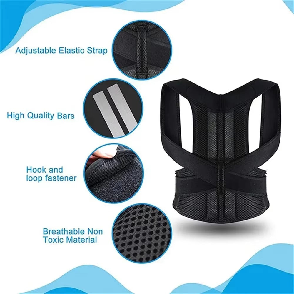 lightweight breathable mesh fabric posture support belt