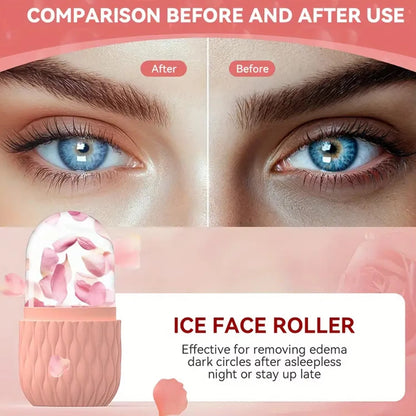Silicone Ice Cube Facial Roller & Face Cleanser | 2-in-1 Ice Contour Massager
