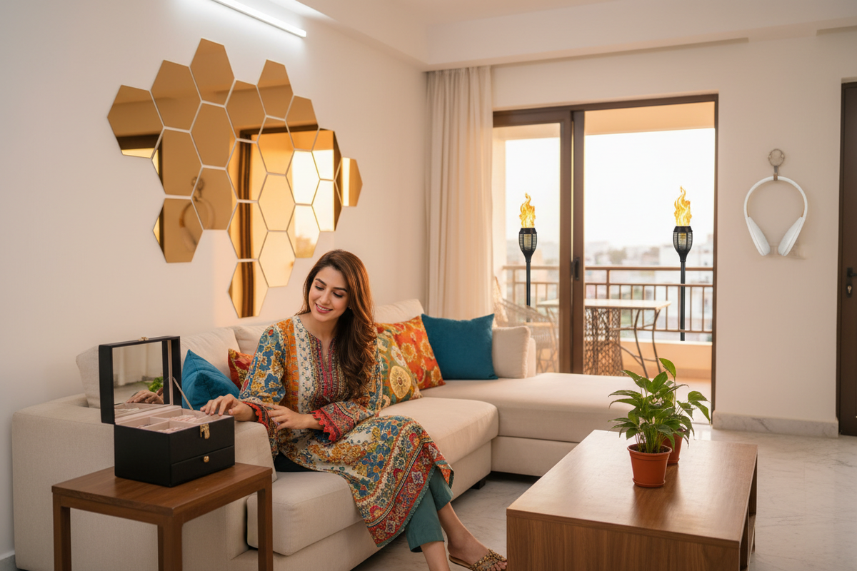 Pakistani Living Room with ARISHBA Products