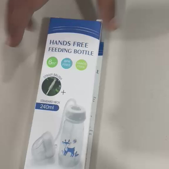 Handsfree Baby Feeding Bottle 240ml with Silicone Tube & Nipple | BPA-Free